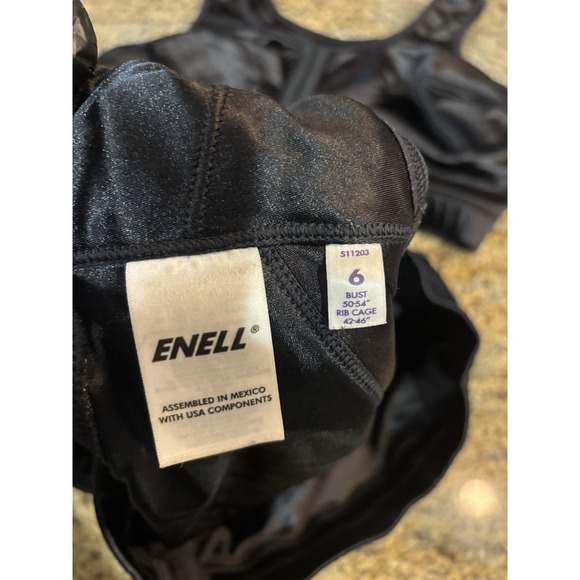 ENELL Sports Bra Size 6 Black High Impact Wire Free Bra, Bust 50-54", Rib 42-46" - Picture 4 of 6